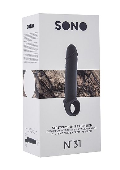Серая удлиняющая насадка Stretchy Penis Extension No.31
