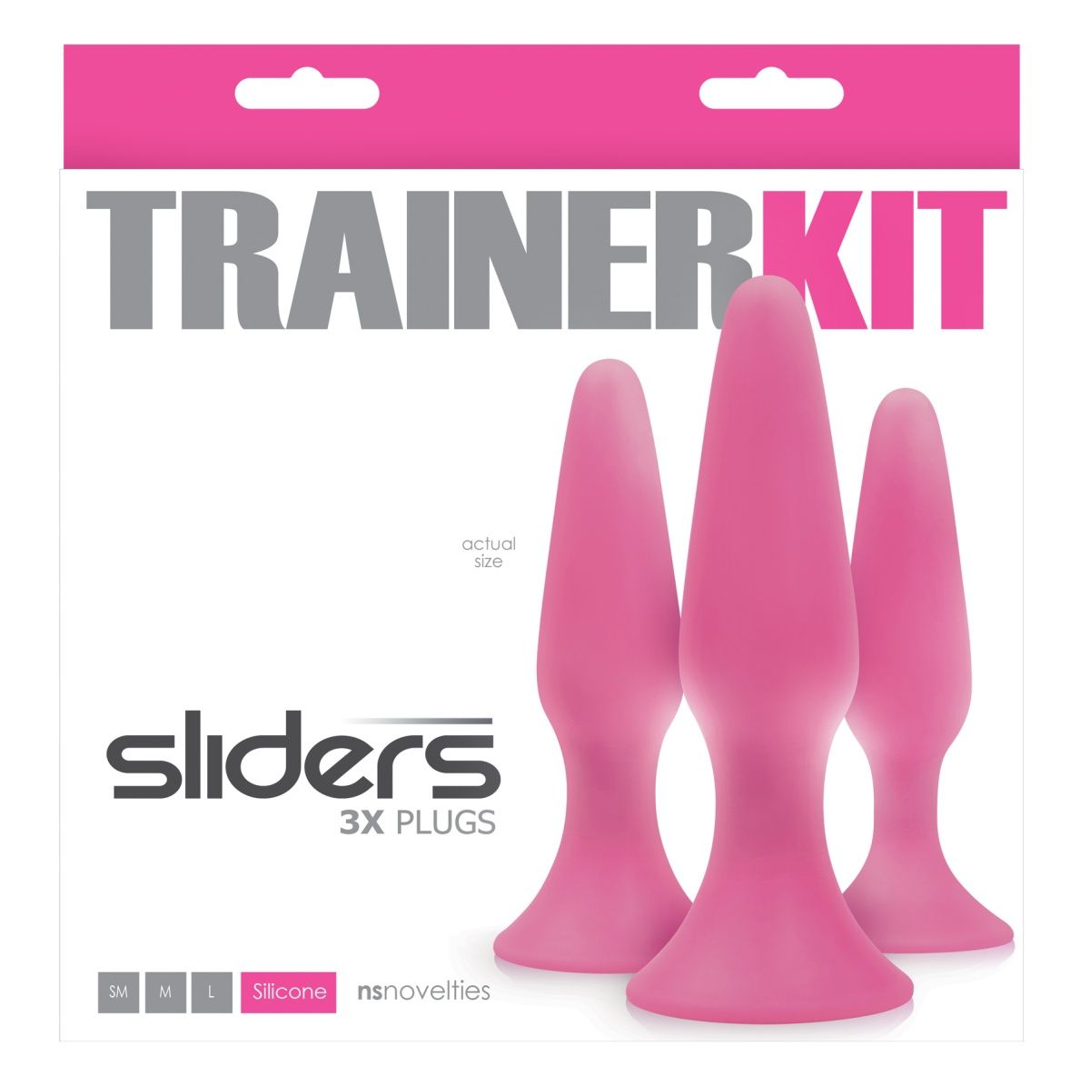 Набор из 3 розовых силиконовых анальных пробок Trainer Kit