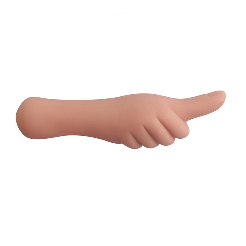 Телесный вибромассажёр Thumb-up Teaser в форме руки - 16 см.