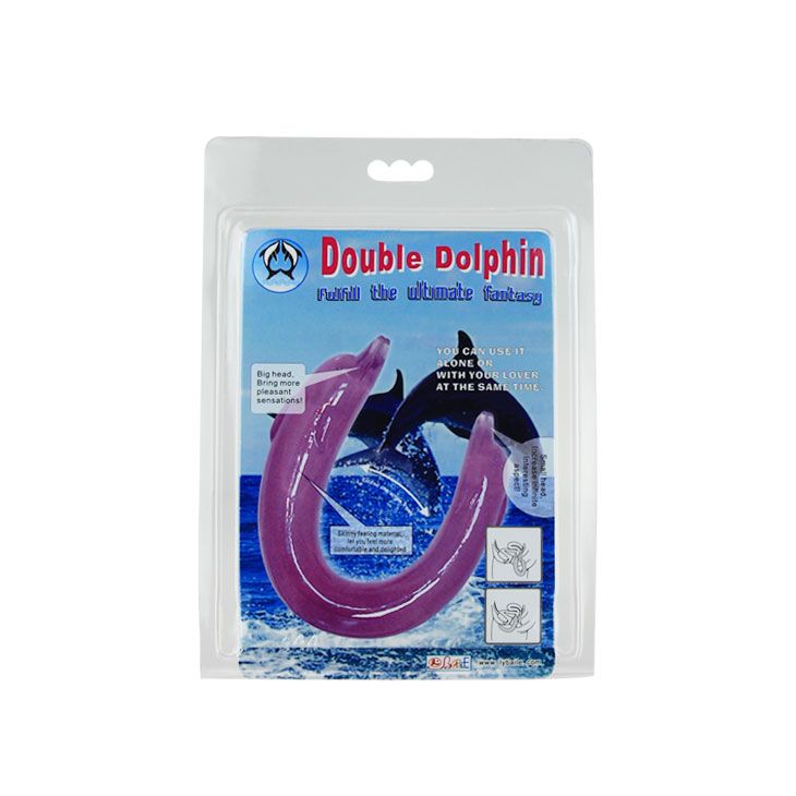 Фиолетовый двойной фаллоимитатор Dolphin - 30,5 см.